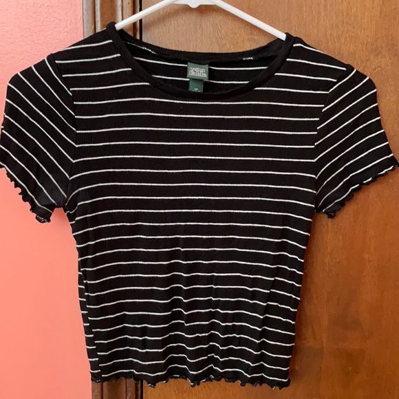 Striped Wild Fable Black And White Crop Top - Picture 1 of 3